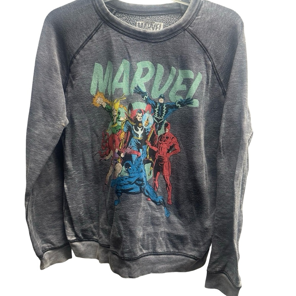 Marvel Heroes Graphic Charcoal Crewneck Sweater